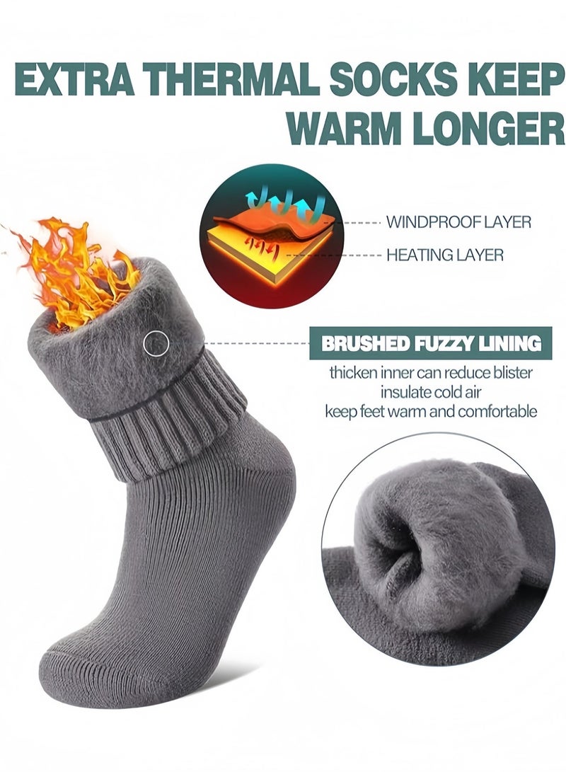 Unisex Extra Thermal Knee-High Socks - Windproof & Heating Layers, Brushed Fleece Lined, Padded Toe & Reinforced Heel for Ultimate Winter Warmth - Image 2